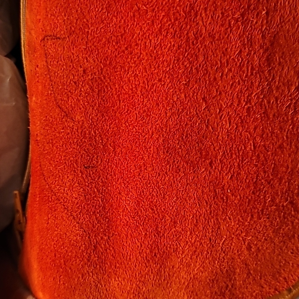 0463. EUC ~ Dooney and Bourke ~ Red Leather Equestrian Over Under Shoulder Bag ~ - Picture 12 of 14